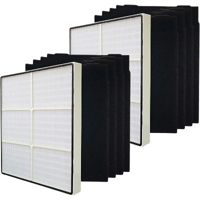 Nispira HEPA Filter with 4 Pre-Carbon Filters for Whirlpool Whispure Air Purifier Models AP25030K, APR25530L, APR25130L, Part #1183051K, 2 Sets