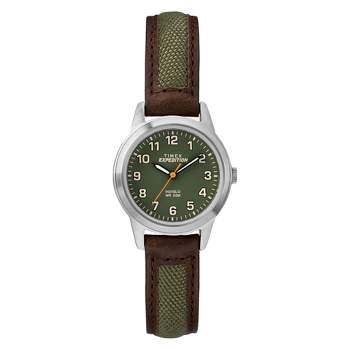 Women's Timex Indiglo Expedition Field Watch with Nylon/Leather Strap - Brown/GreenTW4B12000JT