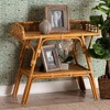 bali & pari Nayana Natural Rattan 2 Tier Console Table Light honey: Handcrafted, No Assembly, Bohemian Style - 2 of 4