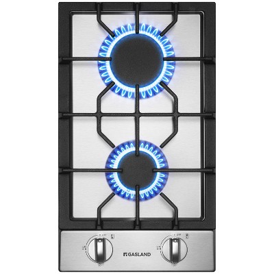 GASLAND GH30SF 12-Inch 2-Burner Built-in Gas Cooktop, NG/LPG Convertible, Stainless Steel