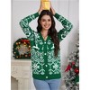 Clearlove Womens Christmas Cardigan V Neck Button Down Long Sleeve Open Front Cardigan Sweaters Knitwear Snowflake Elk Pattern - 4 of 4