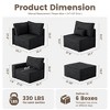 XIZZI Modular Corduroy Sectional Sofa: 5 Sold-Separately Units (Corner, Arms, Ottoman) | Black/Camel | Standard/Large Cushion Options | DIY Friendly - 3 of 4
