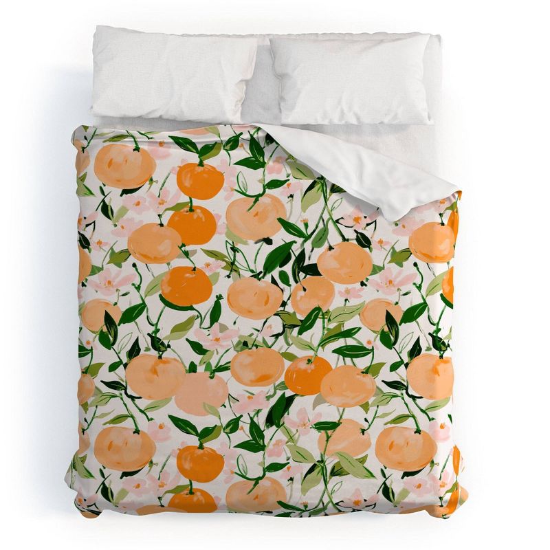 Spring Clementines Polyester Duvet & Sham Set - Deny Designs, 1 of 6