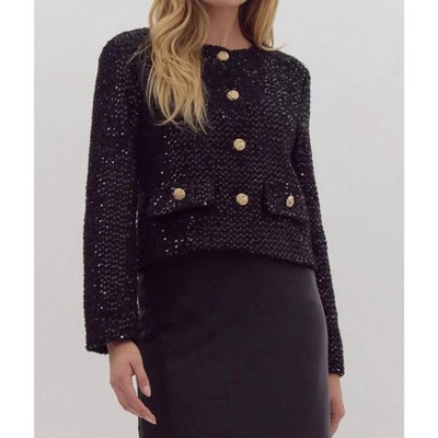 Women's Sequin-Embellished Blazer - entro