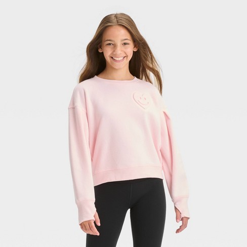 Girls pink online sweatshirt