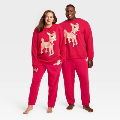 Adult Rudolph Graphic Sweatshirt - Red