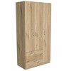 Depot E-Shop 3 Doors Armoire, Two Drawers, Metal Rod - 2 of 4