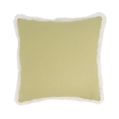 Green Cotton Embroidered Euro Pillow Cover, 18"x18"