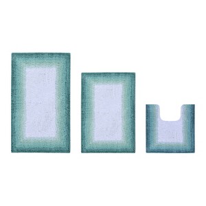 Torrent Collection 3 Piece 100% Soft Cotton Tufted Weave Bath Rug Set, Ombre Pattern, Super Soft & Absorbent, Machine Washable Bathroom Mats - 1 of 4