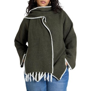 ELOQUII Scarf Sweater Coat - 1 of 4