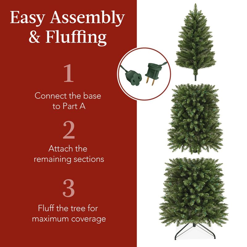 Best Choice Products Pre-Lit Spruce Pencil Christmas Tree w/ Incandescent Lights, 5 of 9