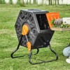 VEVOR Compost Bin, 18.5-Gal Composting Tumbler, Compact Single Rotating Chamber with Sliding Door and Steel Frame, BPA Free  Small Composter Bin - 2 of 4