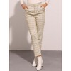 INSPIRE CHIC Women's Vintage Tartan Plaid Elastic Waist Straight Long Trousers - 3 of 4