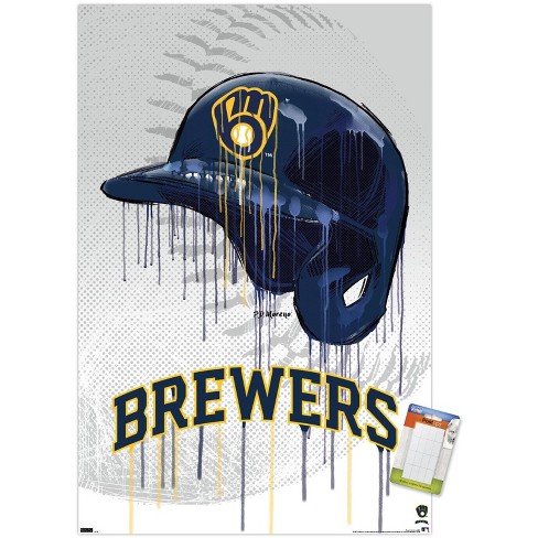 Milwaukee Brewers Official MLB Baseball Retro-Style Logo Poster