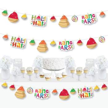 Big Dot of Happiness Holi Hai - Festival of Colors Party DIY Decorations - Clothespin Garland Banner - 44 Pieces