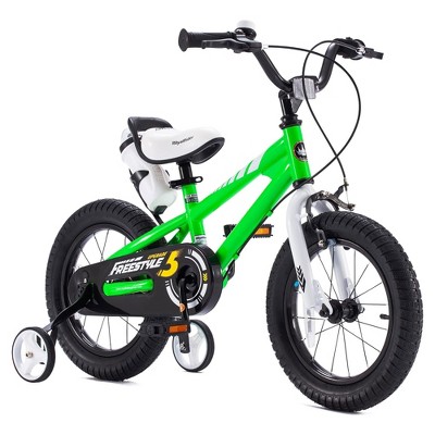 RoyalBaby Freestyle Children Kids Bicycle w/Handbrake, Training Wheels, and Water Bottle, for Boys and Girls Ages 3-10