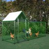Gulches 10x3FT Metal Chicken Coop Run Backyard Hen House Poultry Habitat Cage w/Cover - 2 of 4