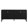 Sideboard Buffet Cabinet, 4 Door Cabinet With Wood Leg, Aluminium Handle, 3 Adjustable Shelves Coffee Cabinet - 2 of 4
