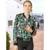 INSPIRE CHIC Women's Stand Collar Floral Prints Zip Up Lightweight Short Jacket - 2 of 4