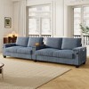 TiramisuBest 4-seater Corduroy Sofa Couch 133" Modern Sofa with USB Ports, Hidden Storage Arms, Flip-Top Cup Holders for Living Room,Brown - 3 of 4