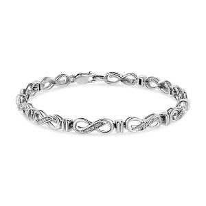 Haus of Brilliance Silver 1/6 Cttw Diamond Accent Infinity Link Bracelet - 1 of 4