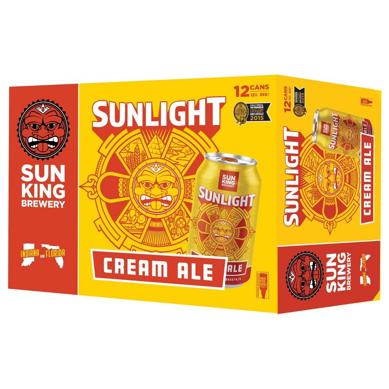 Sun King Sunlight Cream Ale Beer - 12pk/12 fl oz Cans, 1 of 3
