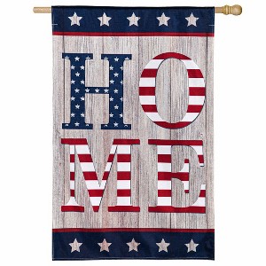 Evergreen Stacked Home Burlap House Flag 28 x 44 Inches Outdoor Decor for Homes and Gardens - 1 of 1