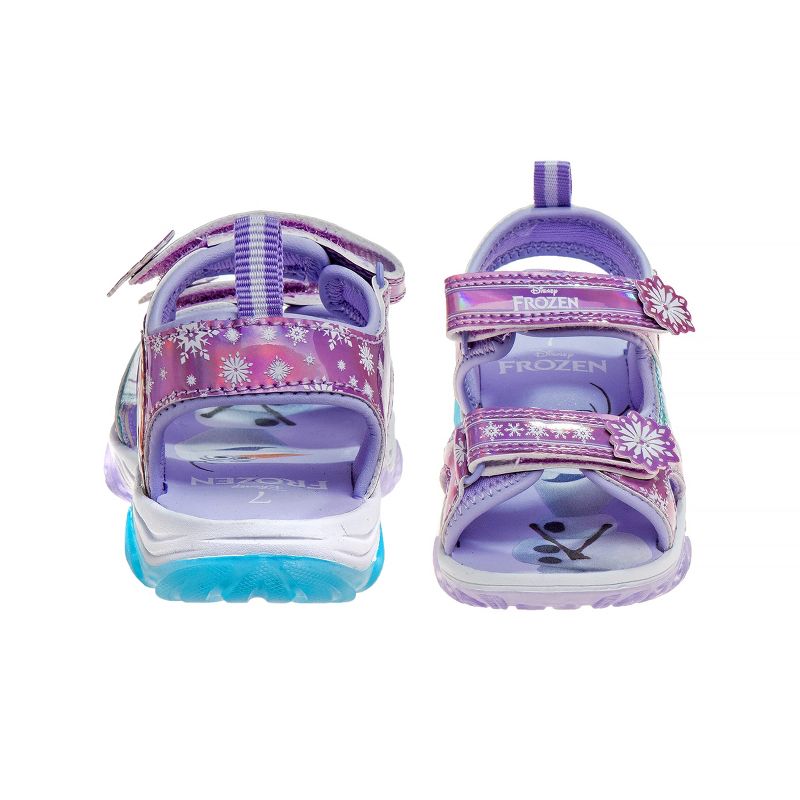Disney Frozen Anna Elsa Light up Summer Sandals - Beach Pool Water Open Toe slides Adjustable - Lilac Blue Purple (size 6-12 Toddler / Little Kid), 4 of 8