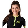 Memoi Girls Snap-Front Varsity Long Sleeve T-Shirt Black L - 4 of 4
