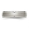 Chisel Titanium Brushed and Polished 6mm Grooved Edge Band Ring - 3 of 4