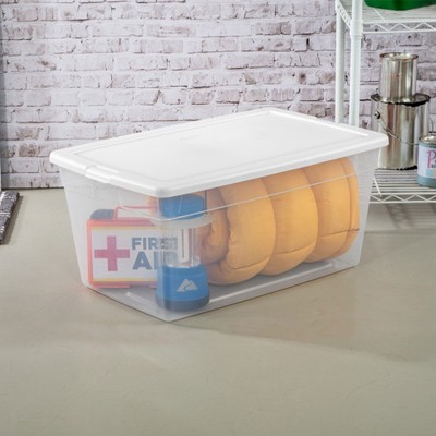ClearView 90-Quart Stackable Storage Bin with Secure Lid, 8-Pack