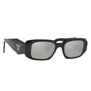Prada PR 17WS 1AB2B0 Womens Rectangle Sunglasses Black 49mm - 1 of 3