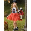 Bewitching Kitten Plaid and Polka Dot Tutu Dress Mia Belle Girls - 4 of 4