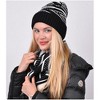 Women's Black Color 100% Acrylic Reversible Chevron Hat And Infinity Scarf Set - 4 of 4