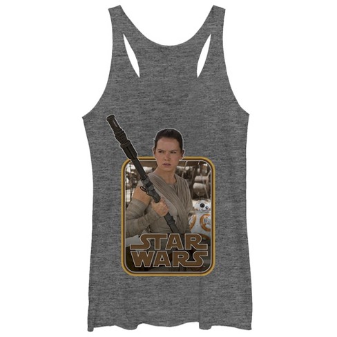 Women's Star Wars The Force Awakens Retro Rey and BB-8 Racerback Tank Top - image 1 of 3