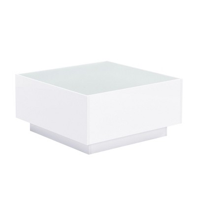 NicBex 27.56 Inch High Gloss Square Coffee Table with 16-Color LED,Center Table for Living Room,Bedroom