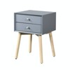 Tiramisubest Nightstand Drawer 2 Tier Storage Wood Side Table Compact Bedside Table with Storage Kids Bedroom - 4 of 4