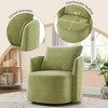 KWPZQEB Swivel Barrel Chair, Modern Upholstered Round Accent Arm Chairs, 360° Swivel Small Single Sofa Armchair for Living Room, Bedroom, Reading Room - 3 of 4