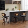 FONTOI 3PCS Swivel Upholstered Barstools, Counter Height Bar Chairs, Island Stools for Kitchen Counter, Black, 16.93"*35.43"*22.04" - 3 of 4
