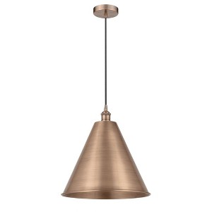 Edison Cone - 1 Light Cord Hung Mini Pendant In Industrial Style-18.75 Inches Tall and 16 Inches Wide - 1 of 1