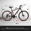Mountain Bike 24 Inch Wheels, 21-Speed Mens Womens Trail Commuter City Mountain Bike High Carbon Steel Frame Disc Brakes - 3 of 4