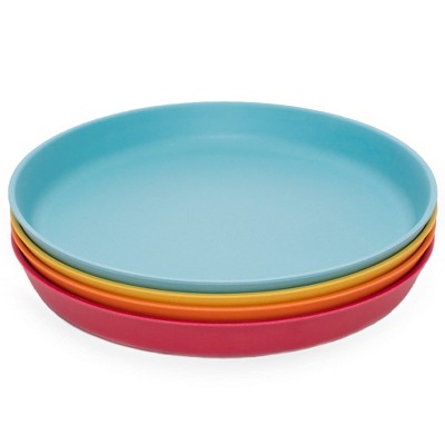 WeeSprout Bamboo Plates, Kid-Sized Bamboo Kids Plates, Dishwasher Safe Bamboo Plate for Kids, 4 pack