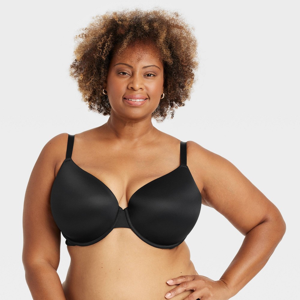 Women's Demi Lightly Lined T-Shirt Bra - Auden™ Black 46C: Molded Cup, Underwire, Adjustable Strap
