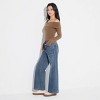 Women's Long Sleeve Asymmetrical Cropped Top - Wild Fable™ - 4 of 4