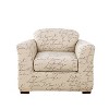 2pc Stretch Pen Pal Chair Slipcovers Parchment: Velvet & Spandex, Fits Side Chairs - Waverly Home - 2 of 4