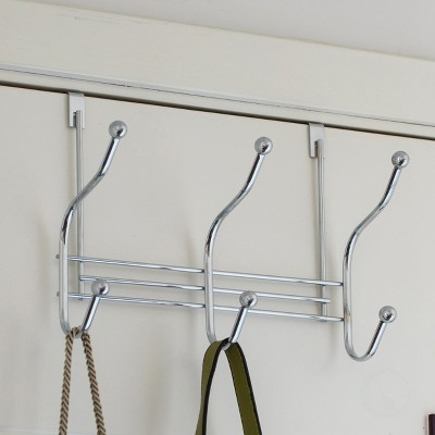 Plastic Over The Door Dual Hook Kitchen Cabinet Clothes Hanger Organizer Holder