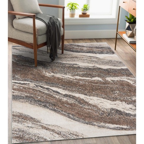 Luxe Weavers Marble Abstract Area Rug, Beige / 6x9