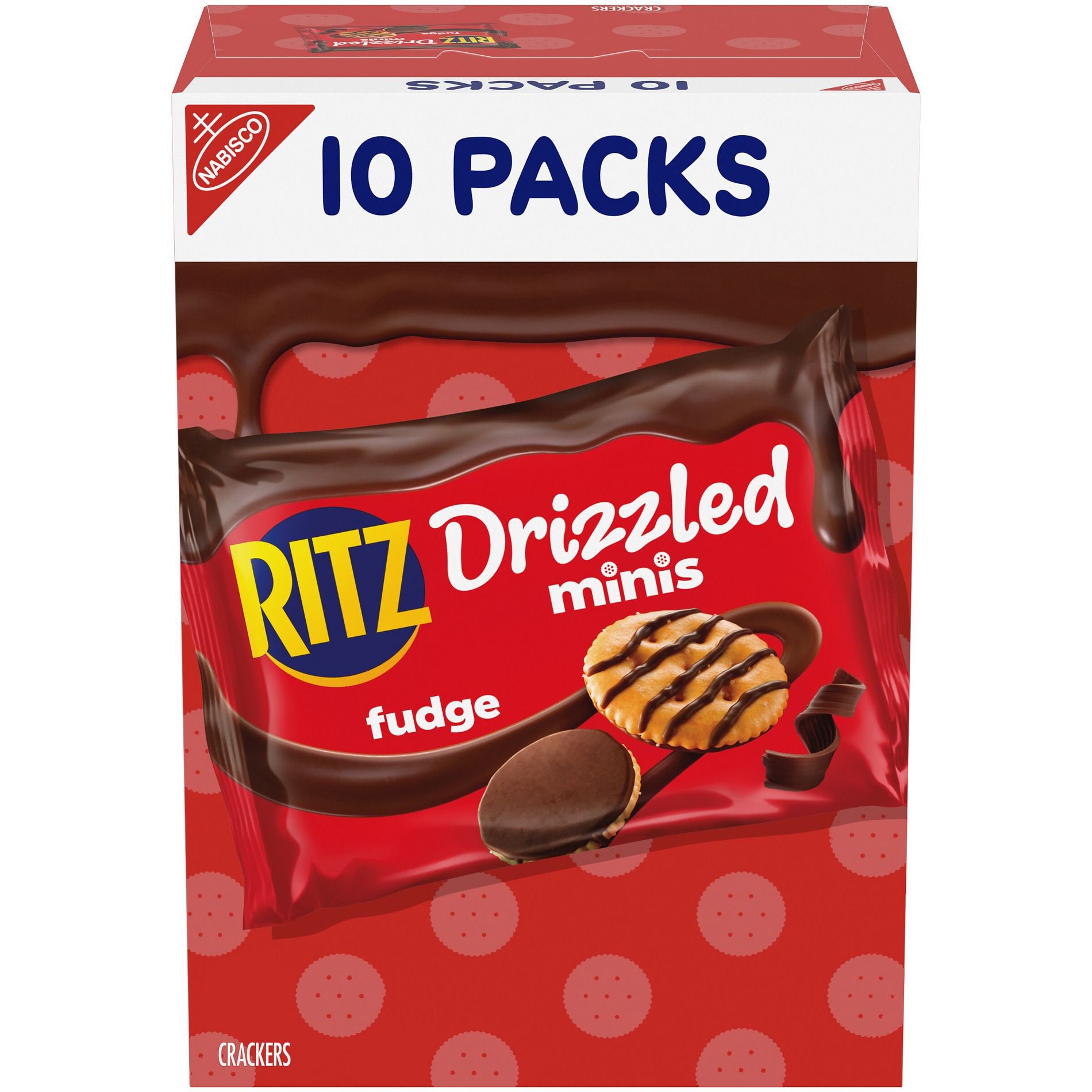 RITZ Drizzled Minis Fudge Crackers Snack Pack Lunch Snacks - 9oz/10ct