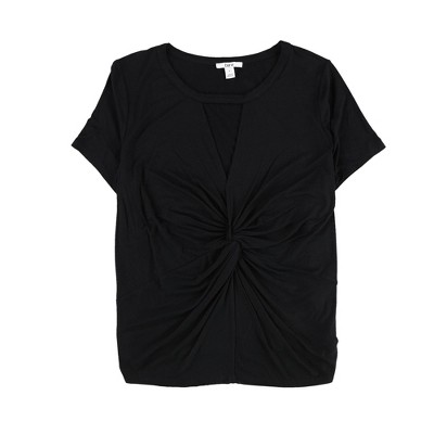 bar III Womens Twist Front Embellished T-Shirt