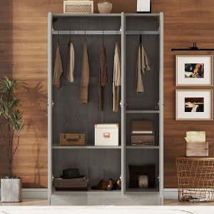 YOOCOZZ MDF 3-Door Shutter Wardrobe with huge storage space and shelves - 1 of 4